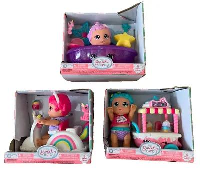 Lot Of 3 My Sweet Baby Charmed Cuties With Mermaid Bathtub Treat Cart Scooter • $13.59