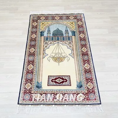3'x5' Handmade Silk Carpet Prayer Muslim Tapestry Living Room Area Rug TJ395A • $3600