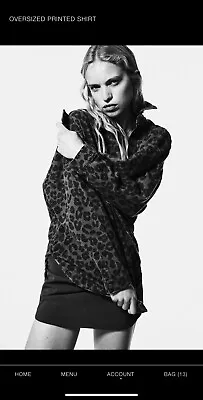 Zara Oversized Printed Shirt / Shacket Leopard Print Size Xs.  • £20