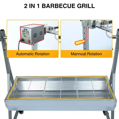 25W Grill Roaster BBQ Spit Lamb Small Pig Charcoal Roasting Machine Rotisserie • $195.99