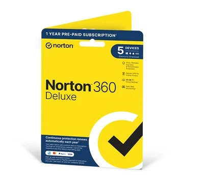 £15.99 • Buy Norton 360 Deluxe Antivirus 2023 - 5 Devices - 1 Year - Delivery By Post