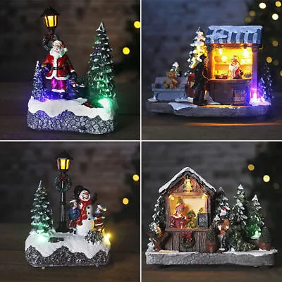 Christmas Scene LED Ornament Light Up Colour Changing Xmas Village Decoration • £9.99