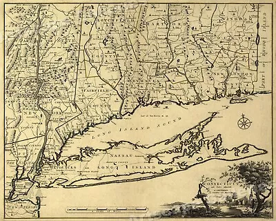 1777 Map Of Connecticut Long Island & Manhattan  20x24 • £16.34