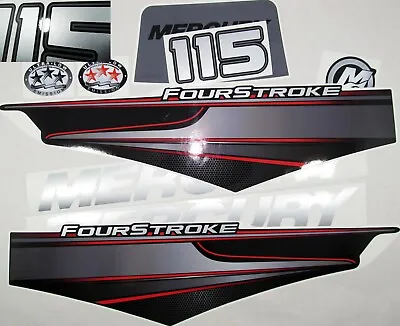 For MERCURY 115 Four Stroke. SILVER Vinyl Decal Set From BOAT-MOTO / Sticker Kit • $62