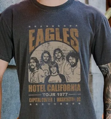 Eagles Hotel California T-Shirt Rock Band Vintage Black Comfort Colors 1717 Tee • $17.95