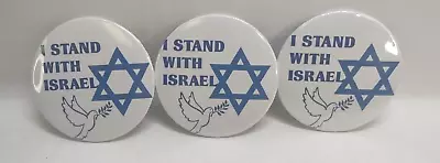 3 Pack I Stand With Israel 2.25   Pin Pinback Button Badge Peace Dove • $5.99