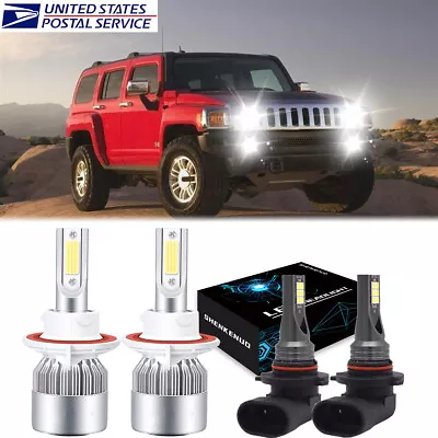 For Hummer H3 2006-2010 LED Headlight Hi/Lo + Fog Light 4 Bulbs Combo Kit • $23.09