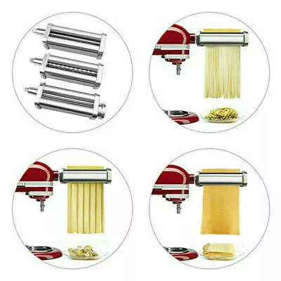 £38.29 • Buy Stainless Steel Pasta Roller & Cutter Set Attachment For KitchenAid Stand Mixers