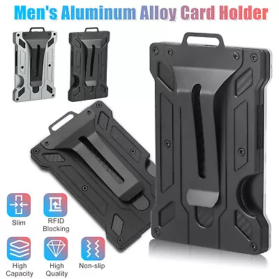 Men's RFID Blocking Aluminum Alloy Slim Money Clip Wallet Credit Card ID Holder • $15.98