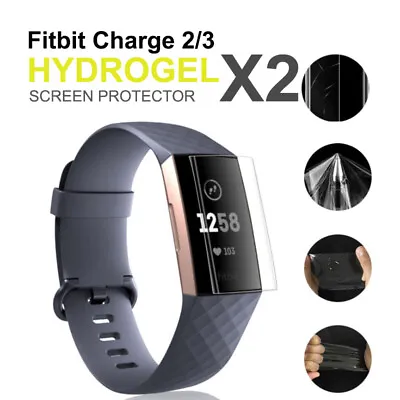 $2.65 • Buy 2X Fitbit Charge 2 Charge 3 TPU NANOMETRE HYDROGEL Screen Protector