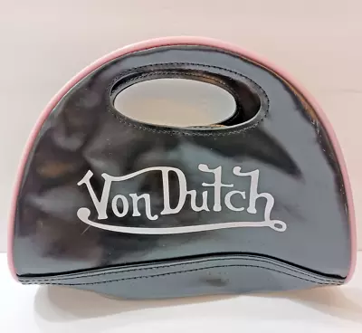 Von Dutch Mini Clutch Bag W/ Zipper Black Pink 2003 Cosmetics Purse Pouch Y2K • $94.99