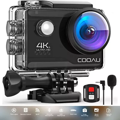 4K 20MP Action Camera UHD Underwater Camera As Go Pro Camera 170° Wide Angle • $66.99