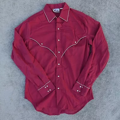 Vintage Madman Shirt Mens M Medium Red Pearl Snap Rodeo Western Boho Rockabilly • $24.95