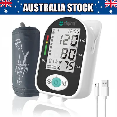 Digital Upper Arm Blood Pressure Monitor Portable Heart Rate Meter BP Large Cuff • $16.99