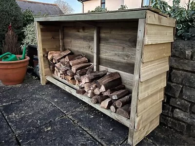 Wooden Log Store Outdoor 165cm Long! FREE UK POSTAGE!! • £145