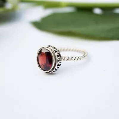 Garnet Gemstone 925 Sterling Silver Ring Mother's Day Jewelry All Size DS-592 • $13.88