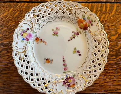 Antique Porcelain Meissen Dresden Reticulated Bread&Butter Plate Richard Klemm • $20