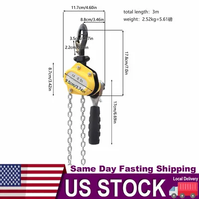 1/2Ton G80 Mini Lever Chain Hoist Ratchet Type Come Along Puller With 10FT Chain • $52.36