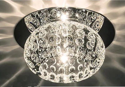 ROUND - 3w/5w Crystal LED Ceiling Chandelier Spotlight Downlight Warm/Cool White • £12.99