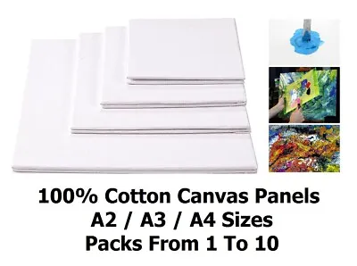 Artist Canvas Panel Blank Canvas Boards Primed Boards Painting Art 100% Cotton • £3.79