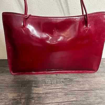 MONSAC Large Shoulder Tote Purse Leather Scarlett Red COA 2489 • $69.99