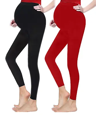 Women's Soft Comfortable Maternity Cotton Leggings Full Ankle Length Pregnancy • £6.99