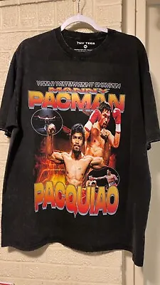 Manny Pacquiao “ Fight Fire With Fire” Boxing T-Shirt Size XL  Premium Heavy Tee • $39