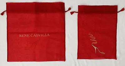 (2) Rene Caovilla Drawstring Mesh Dust Bags For Accessories Travel Shoe • $19.99