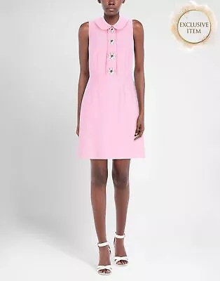 RRP€1404 DOLCE & GABBANA Wool Sheath Dress IT40 US4 UK8 S Pink Acrylic Lily  • $73.99