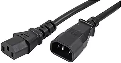 PRO ELEC PL133260 Lead Iec Plug C14 To Socket C13 6A Black 1m • £2.92