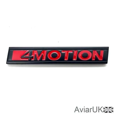 £7.49 • Buy 4MOTION Rear 3D Badge Red & Black Emblem Decal Logo 4 MOTION  VW Touareg Amrok