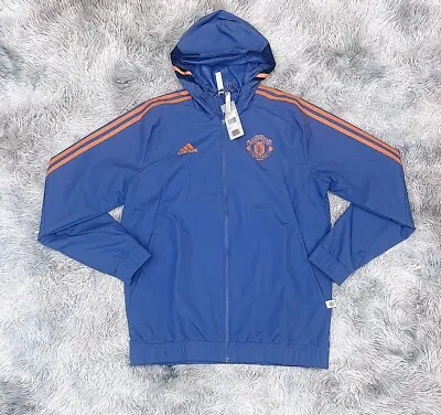 New ADIDAS MANCHESTER UNITED MUFC HH9323 Light-Weight Jacket Wind Breaker Large • $88