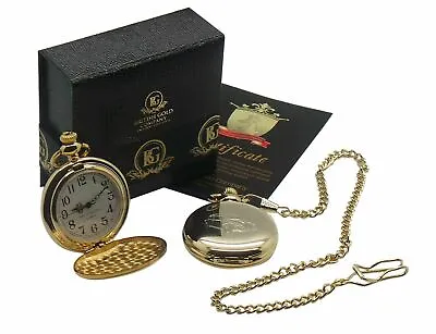 VW BEETLE GOLD POCKET WATCH CHAIN VOLKSWAGEN Classic Motor Luxury Car Gifts • $42.24