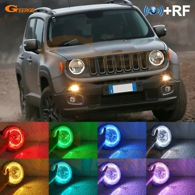 For JEEP Renegade Ultra Bright Multi Color RGB LED Angel Eyes Bluetooth APP • $39.82