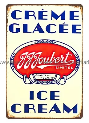 Creme Glacee Ice Cream Metal Tin Sign Metal Rusty Collectible Wall Decor • $18.96