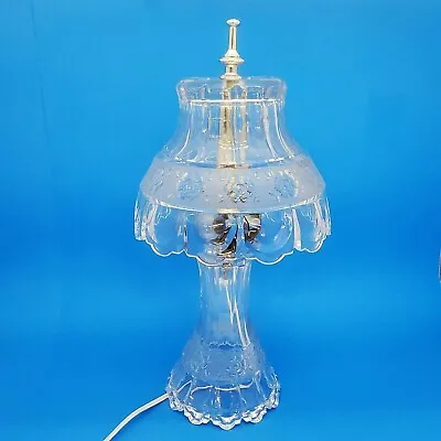 Vintage Lead Crystal Table Lamp Cut And Polished Base & Shade Hollywood Regency • $97
