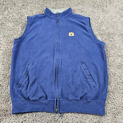 Auburn Tigers Vest Mens Large L Blue Full Zip Peter Millar Pockets NCAA • $32.98