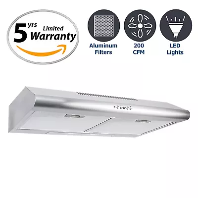 Cosmo 5MU30 30-in Under-Cabinet Range Hood 200-CFM | Ducted/ Ductless Top/ Rear • $133.39