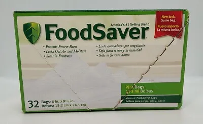 $19.99 • Buy FoodSaver 32 Count Pint Sized Heat Seal Vacuum Storage Packaging Bags 6 X9.5 