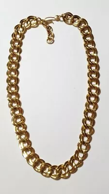 Vintage Monet Chunky Gold Tone Double Link Chain Collar Necklace 20  • $38.99