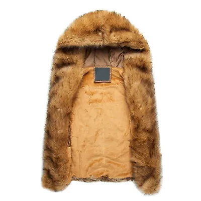 2022 Winter Men's Faux Fur Vest Hooded Jacket Sleeveless Eskimo Waistcoat • $40.01