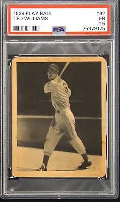 1939 Play Ball #92 Ted Williams PSA 1.5 • $4949.69