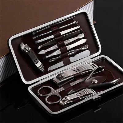 Men Women Manicure Pedicure Set Finger Toe Nail Clippers Scissors Grooming Kit • £4.95