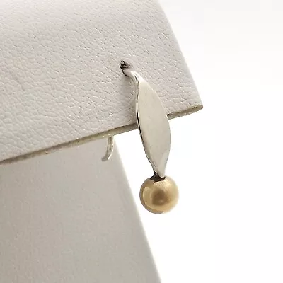 Ed Levin Sterling Silver La Petite 14k Gold Ball Bead Single Earring One Large • $156.75