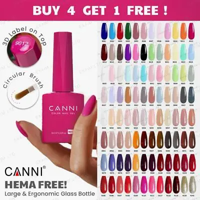 Nail Gel Polish Colours CANNI®  Base Top Varnish Soak Off UV LED 9ml HEMA FREE! • £4.99