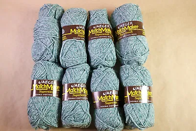8 Skeins Vintage JAEGER Matchmaker Pure Wool Yarn Green Heather 50g • $30