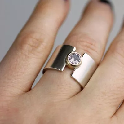 $12 • Buy White Topaz Gemstone 925 Sterling Silver Handmade Ring Jewelry EM-442