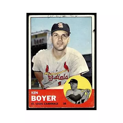 1963 Topps Baseball Card (Damaged) Ken Boyer Cardinals #375 • $3.80