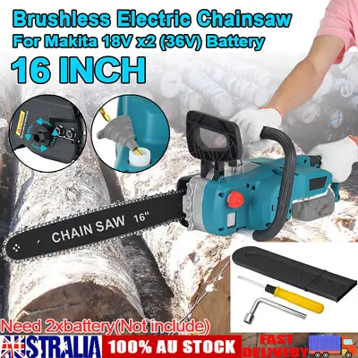 Brushless Cordless 16'' Chainsaw Wood Cutter Saw For Makita 18V X2(36V) Battery • $169.99