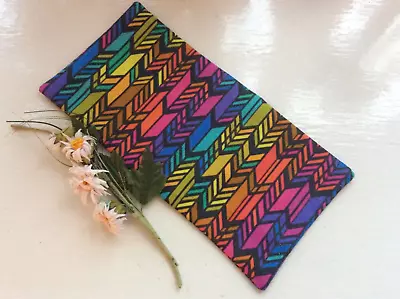 Yoga Relaxation Meditation Lavender Eye Pillow Multicoloured Chevron Print • £6.75